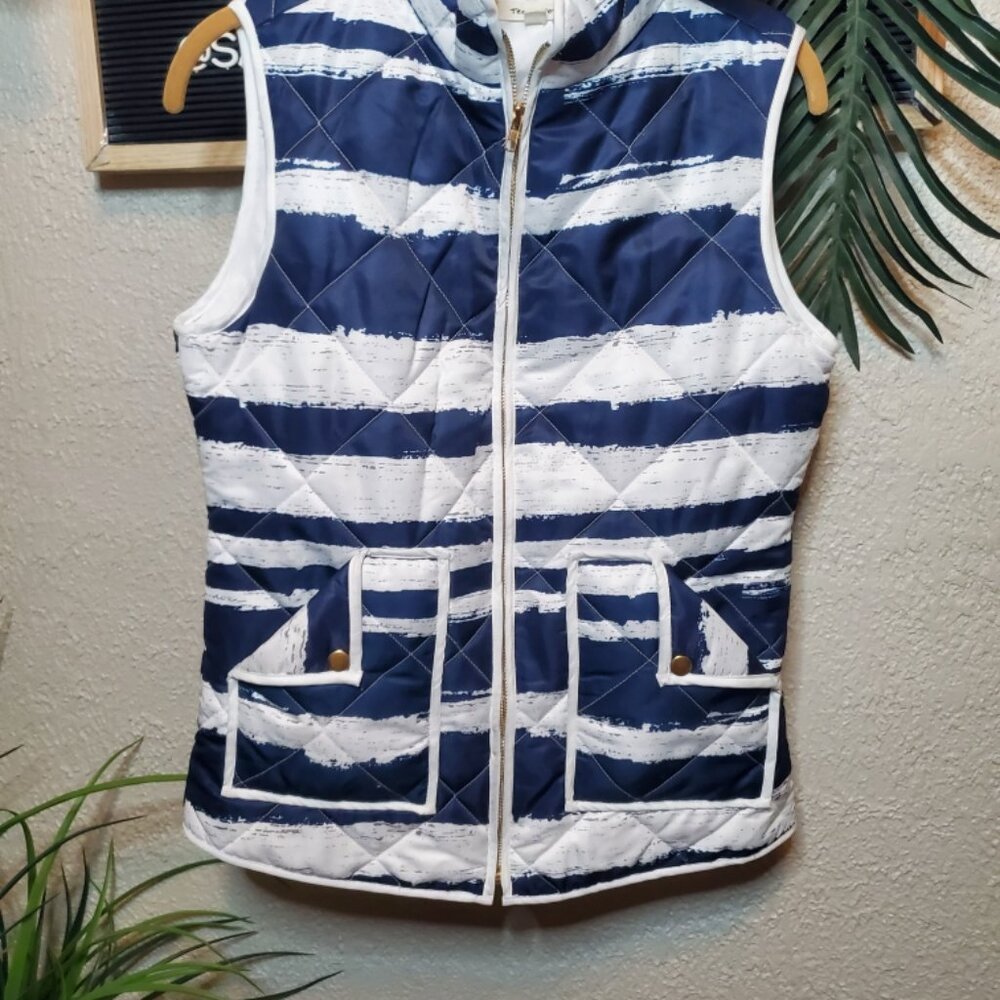 Tea N Rose Pretty Winter Knitted Puff Vest w/Pockets Size S